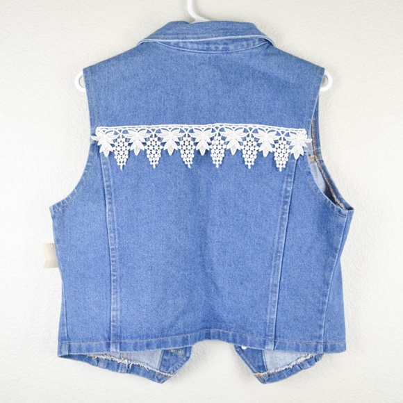 Vtg 90s Watch LA Womens L Denim Jean Vest - Picture 4 of 5